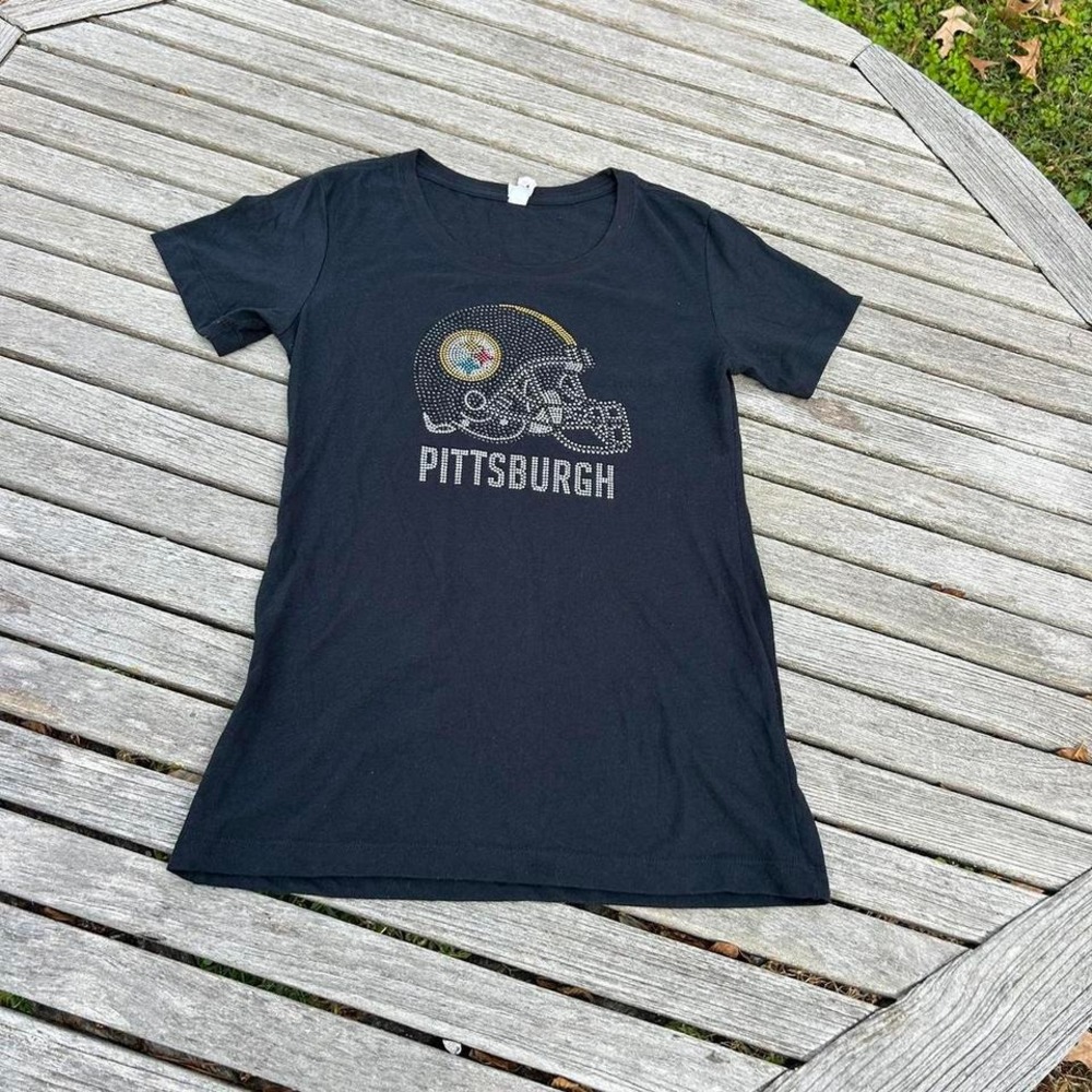 NFL‎ black rhinestone tee size medium